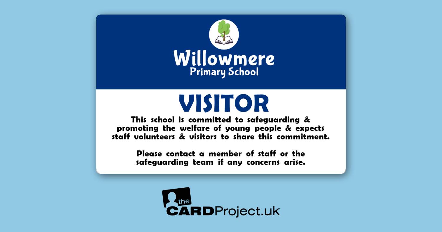 Primary School Visitor Card Navy Tree
